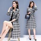 Double Breasted Plaid Coatdress