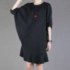 Batwing Elbow-sleeve T-shirt Dress