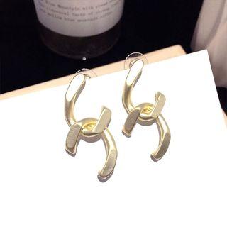 Chain Drop Earring 1 Pair - Silver Stud - Gold - One Size