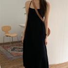 Open-back Halter-neck Midi Dress Black - One Size