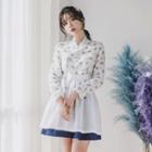 Modern Hanbok Floral Top & Mini Skirt Set