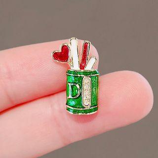 Alloy Heart Brooch Ly2357 - Green - One Size