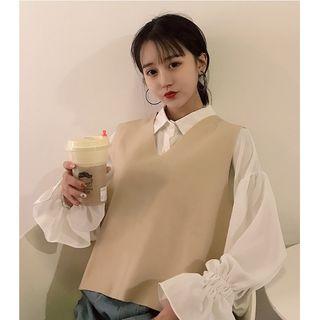Set: Chiffon Shirt + Vest