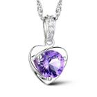 Faux Crystal Heart Pendant Necklace