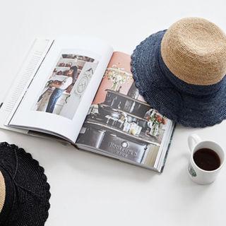 Color-block Raffia Sun Hat