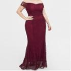 Short-sleeve Maxi Lace Sheath Dress