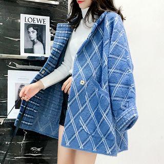 Diamond Check Single Button Coat