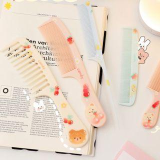 Cartoon Print Plastic Hair Comb (various Designs)
