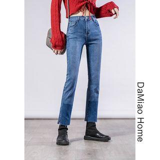 Colorblock Straight-cut Jeans