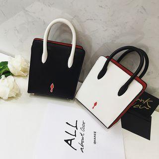 Embroidery Contrast Handle Handbag
