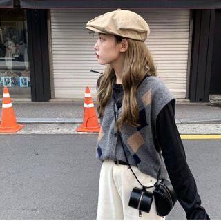 Argyle Knit Vest - 3 Colors