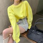 Drawstring Puff-sleeve Sweatshirt