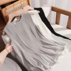 Sleeveless Accordion Pleated Blouse