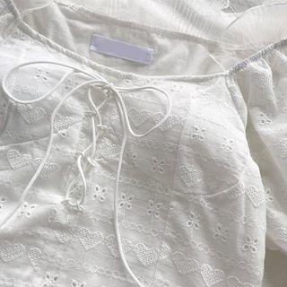 Pleated Trim Short Sleeve Top