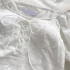 Pleated Trim Short Sleeve Top