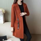 Lapel Long Knit Jacket