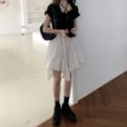 Lace Camisole Top / Short-sleeve Cropped Cardigan / Irregular Hem A-line Skirt