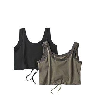 Drawstring Crop Tank Top