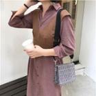 Set: Shirtdress + V-neck Vest