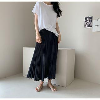 Round-neck Shirred-back T-shirt