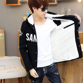 Fleece-lined Buttoned Hooded Jacket