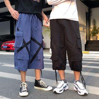 Cross-detail Cropped Cargo Pants