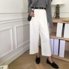 Cropped Wide-leg Dress Pants / Belt