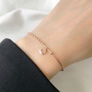 925 Sterling Silver Lucky Lettering Disc Pendant Necklace