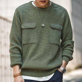 Pocketed Panel Sweater