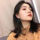 Oval Drop Earring 1 Pair - As Shown In Figure - One Size