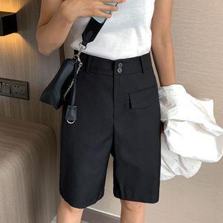 High Waist Suit Shorts