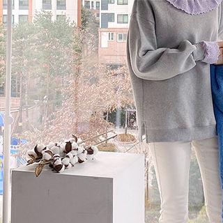 Lace-collar Fleece-lined Pullover