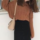 Patterned Sweater / Split Hem Midi H-line Skirt
