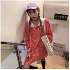Color-block Striped Short-sleeve Top