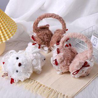 Bear Chenille Earmuffs Random - One Size