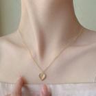 Heart Necklace 1pc - Gold - One Size