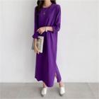 Slit-hem Maxi T-shirt Dress