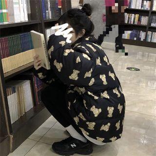 Bear Print Padded Coat