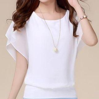 Short-sleeve Chiffon Blouse / Undershorts