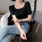 Square-neck Lightweight Knit Top