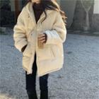 Plain Padded Coat Off-white - One Size