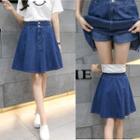 A-line Mini Denim Skirt / Skort