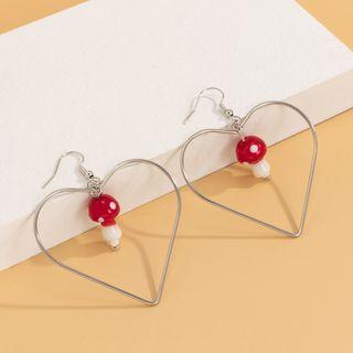 Heart Drop Earring 2232 - 1 Pair - Silver - One Size