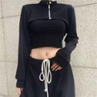 Zip-up Cropped Pullover