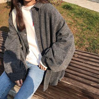 Pinstriped Button Jacket