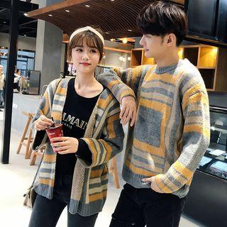 Couple Matching Striped Sweater / Cardigan