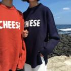 Lettering Round-neck Long- Sleeve Sweater