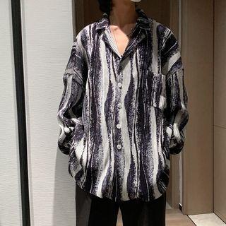 Wave Print Shirt / Plain Shirt