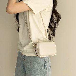 Round-neck Cotton T-shirt Cream - One Size