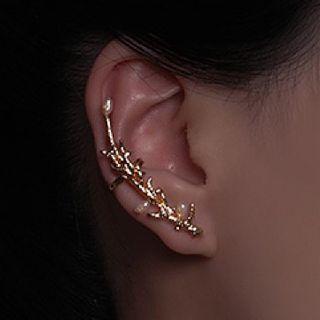 Faux Pearl Floral Earring 1 Pc - Gold - One Size